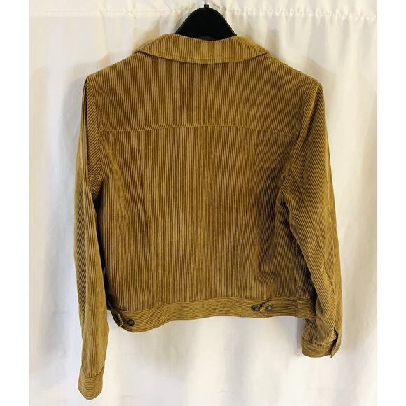 Zac & Rachel Brown Corduroy Trucker Jacket Women's Plus Size M Button Up - Picture 2 of 8